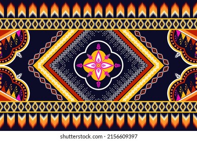 Seamless oriental geometric ethnic pattern for background, wallpaper, fabric, clothing. Carpet floor curtain design. Embroidery illustration vector.