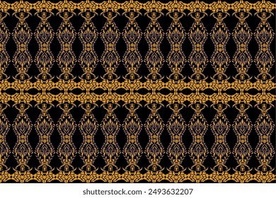 Seamless oriental geometric ethnic pattern for background wallpaper car floor curtain design