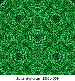 Seamless oriental geometrical floral pattern background - green abstract vector design