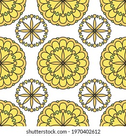 Seamless Oriental Mandala Pattern Graphic. Perfect for modern wallpaper, fabric, 
home decor, and wrapping projects.