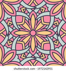 Seamless Oriental Mandala Pattern Graphic. Perfect for modern wallpaper, fabric, 
home decor, and wrapping projects.