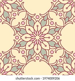 Seamless Oriental Mandala Pattern Graphic. Perfect for modern wallpaper, fabric, 
home decor, and wrapping projects.