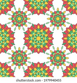 Nahtlose Oriental Mandala Muster Grafik. Perfekt für moderne Tapeten, Stoffe, 
Wohnungsdekoration und Umhüllungsprojekte.