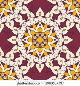 Seamless Oriental Mandala Pattern Graphic. Perfect for modern wallpaper, fabric, 
home decor, and wrapping projects.