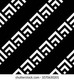 Seamless oriental mountains pattern. Repeated chevrons, diamonds, angle brackets background. Squama ornament. Scales image. Ancient window tracery motif. Digital paper, textile print. Vector artwork.
