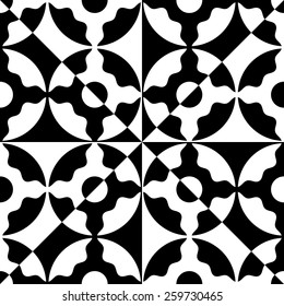 Seamless Oriental Ornament. Abstract Monochrome Background. Vector Geometric Pattern