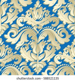 Seamless oriental ornament. Fine vector traditional oriental pattern with 3D elements, shadows and highlights