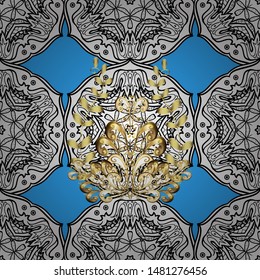 Seamless oriental ornament in the style of baroque. Vector traditional classic golden seamless pattern on white and black colors.