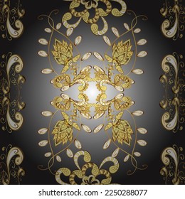 seamless oriental ornament in the style of baroque. vector traditional classic golden seamless pattern on colors.