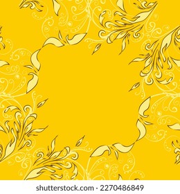 Seamless oriental ornament in the style of baroque. Vector oriental ornament. Golden pattern on brown, yellow and neutral colors with golden elements. Traditional classic golden pattern.