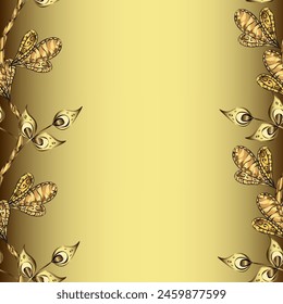 Seamless oriental ornament in the style of baroque. Vector traditional classic golden seamless pattern on pleasant colors.