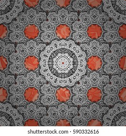 Seamless oriental ornament in the style of baroque. Vector traditional classic white seamless pattern on background.