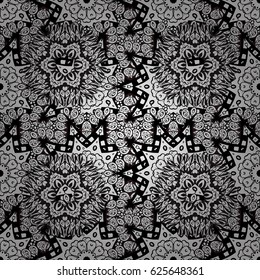 Seamless oriental ornament in the style of baroque. Vector traditional classic white seamless pattern on brown background.