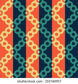 Seamless Oriental Ornament. Vector Square and Circle Pattern
