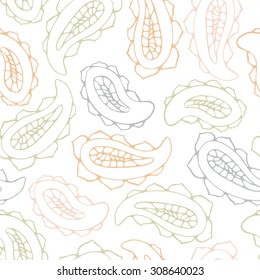 Seamless oriental ornamental indian picture with cucumber.