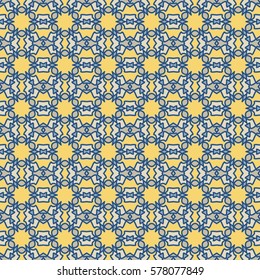 Seamless oriental ornamental pattern. Arabic vector decorative background. Repeating geometric tiles with traditional motive.