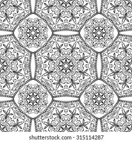 Seamless, oriental, ornate ornament on a white background. Template for fabric. Vector, beautiful pattern.