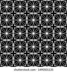 Seamless oriental pattern with Arabic ornaments.  White lines on a black background.