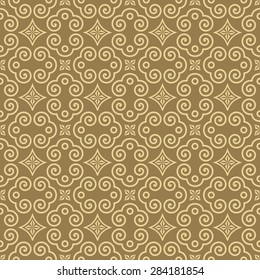 Seamless Oriental Pattern of Chinese Lucky Symbols. 
