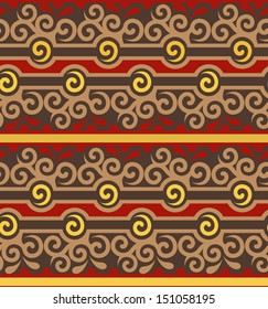 Seamless oriental pattern with curved ornament