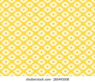 Seamless Oriental Pattern of Daisy Flowers in Diamond Shapes.