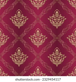 Seamless oriental pattern. Damask wallpaper. Vector vintage floral seamless pattern element. Turkish, Indian, Islam, Arabic motif.