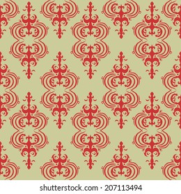 Seamless oriental pattern with decorative elements