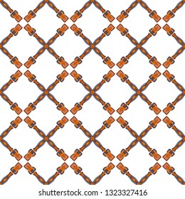 Seamless oriental pattern with decorative patchwork tiles. Freehand drawing. Background for packaging paper, fabric design and fashion, surface design. Based on SELF MADE acrylic art works.