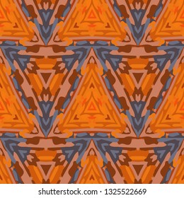 Seamless oriental pattern with decorative patchwork tiles. Freehand drawing. Background for packaging paper, fabric design and fashion, surface design. Based on SELF MADE acrylic art works.
