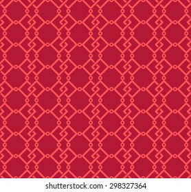 Seamless Oriental Pattern Made of Interlocking Chinese Auspicious Symbol called "FangSheng" .