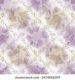 Seamless oriental pattern. Mandala. Vintage decorative element. purple color