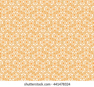 Seamless Oriental Pattern mimicking the shape of Scales on Eastern  Armor. Decorated with Floral Pattern.  Also Called "Bishamon" in Japanese Culture.