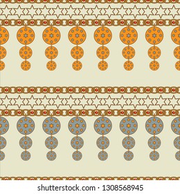 Seamless Oriental pattern on yellow background.