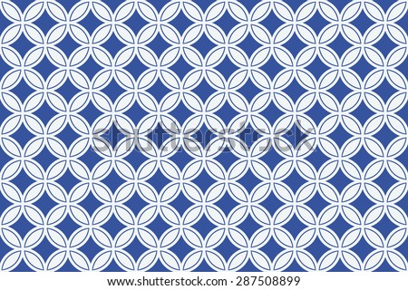 Seamless Oriental Pattern of Overlapped Circle, with The Overlapped Parts Filled. It is The Traditional Japanese Pattern Called 