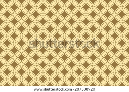 Seamless Oriental Pattern of Overlapped Circle, with The Overlapped Parts Filled. It is The Traditional Japanese Pattern Called 