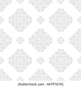 Seamless oriental pattern in the style of baroque. Traditional classic vector ornament. Light silver pattern