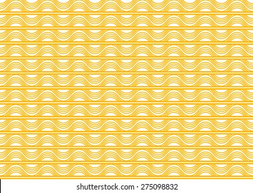 Seamless Oriental Pattern of Waves in Stripes. Yellow Color.