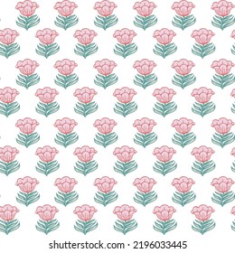 Patrón oriental sin inconvenientes.Diseño romántico vintage de la flor rosa. Núcleo de la cabaña estética estética de la impresión floral para tela, scrapbook, envoltura, fabricación de tarjetas