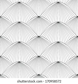 Seamless oriental style pattern in black and white