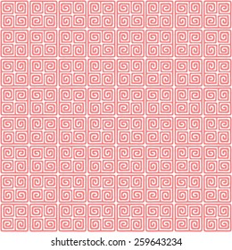 Seamless Oriental Texture of Ancient Chinese Thunder Pattern of Red Color . This Pattern of  Rectangular Spiral Is Usually Used on Ancient Chinese Bronze Before 300 B.C.