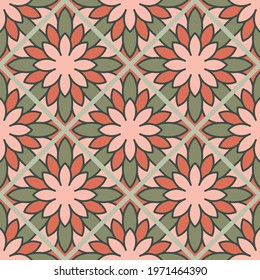 Seamless Oriental Tile Mandala Pattern Graphic. Perfect for modern wallpaper, fabric, 
home decor, and wrapping projects.
