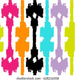 Seamless oriental tribal background ikat pattern for textile and fabrick