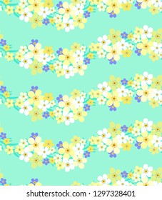 Seamless  oriental vector floral pattern on dark background