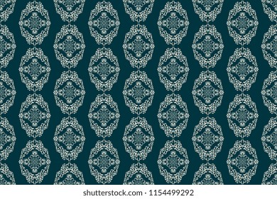 Seamless oriental wallpaper pattern. Floral ornament on background. Vector illustration