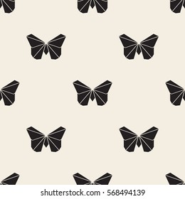 seamless origami butterfly pattern background