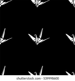 Seamless origami crane pattern