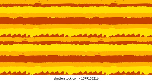 Seamless original pattern. Long colored stripe. Vector abstract hand drawing with stripes of acrylic paint
