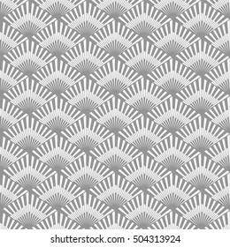 Seamless original pattern on a gray background. Monochrome image.