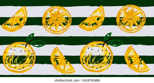 Seamless original pattern. Vector abstract hand drawing with stripes of acrylic paints and brush