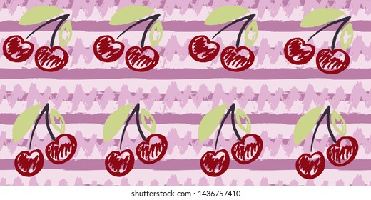 Seamless original pattern. Vector abstract hand drawing with stripes of acrylic paints and brush